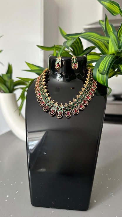 Regal Teardrop Enamel Jewelry Set