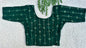 Crinkle Stretch Saree Blouse with Sequin Work | Ready to Wear Round Neck Blouse with Sequin Border Detailing (S-L)