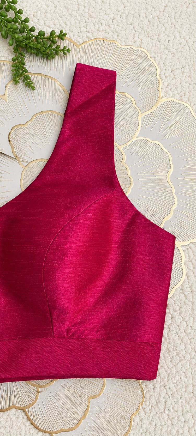 Magenta Pink Mulberry Silk Sleeveless Blouse | Free Size (Alterable 32-42)