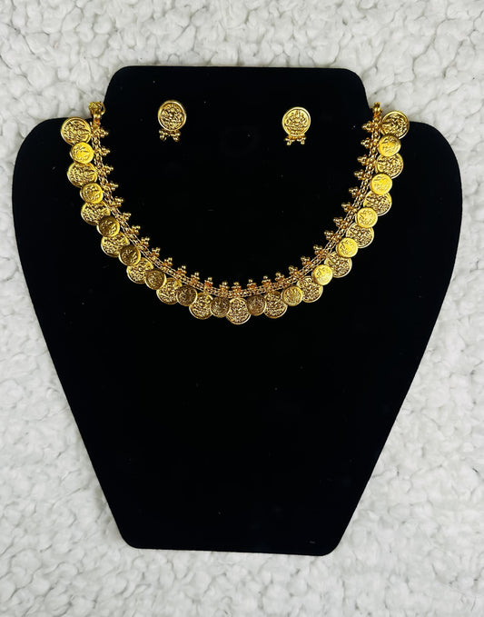 Lakshmi Gold Coin Necklace Set
